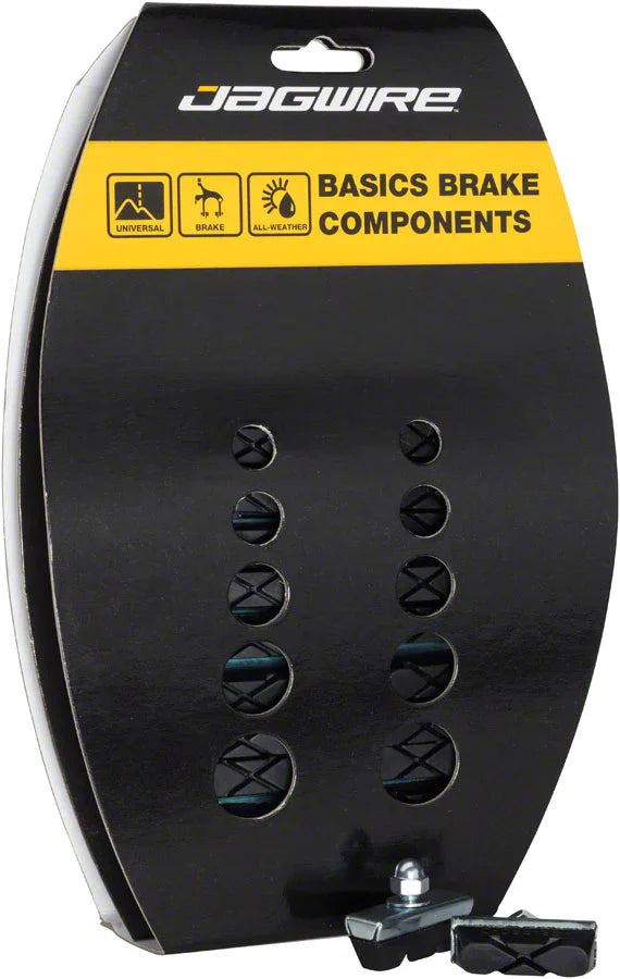 Basics X-Caliper Brake Pads Threaded Black Card of 20 Pairs - Bicycle Warehouse