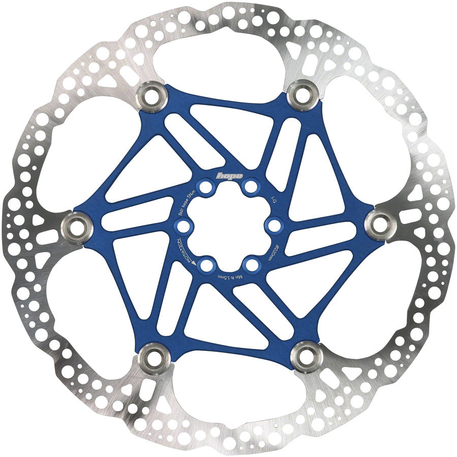 Floating Disc Brake Rotor - 220mm 6-Bolt Blue - Bicycle Warehouse