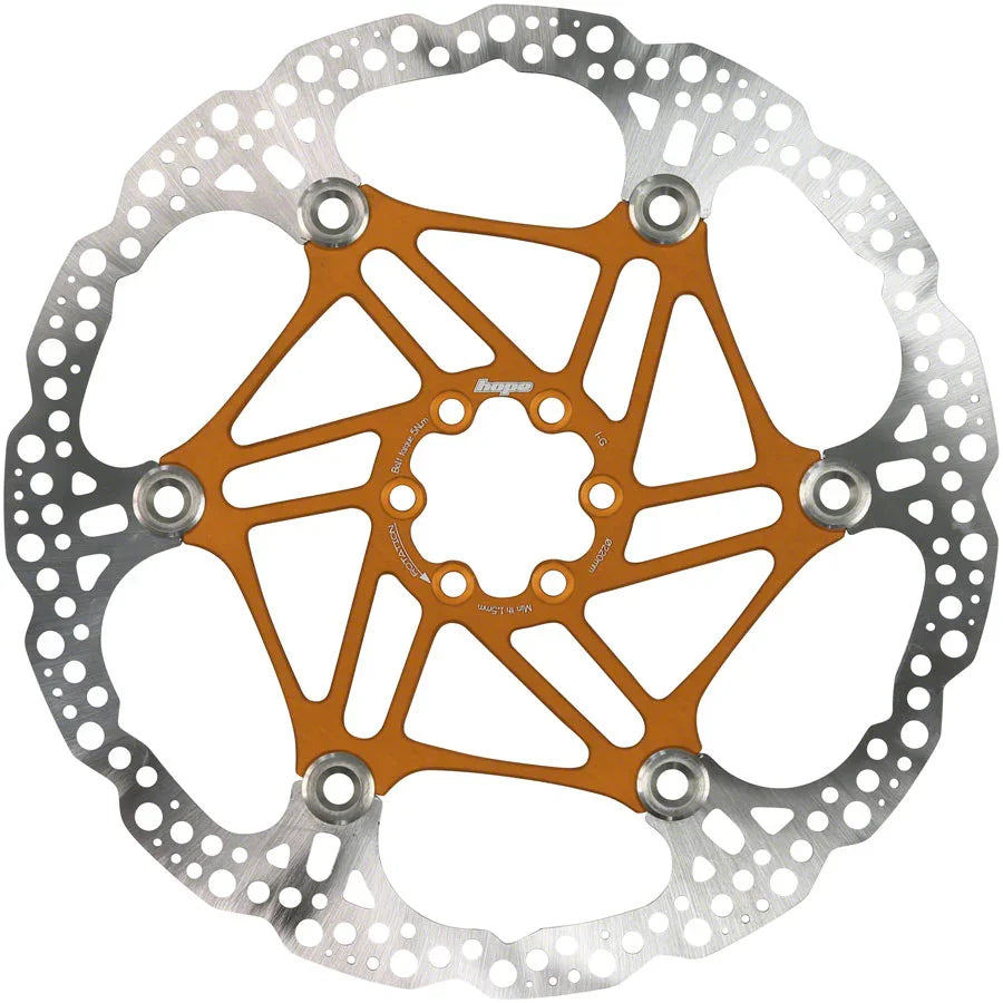 Floating Disc Brake Rotor - 220mm 6-Bolt Orange - Bicycle Warehouse