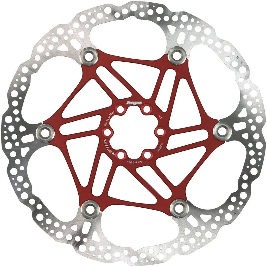 Floating Disc Brake Rotor - 220mm 6-Bolt Red - Bicycle Warehouse