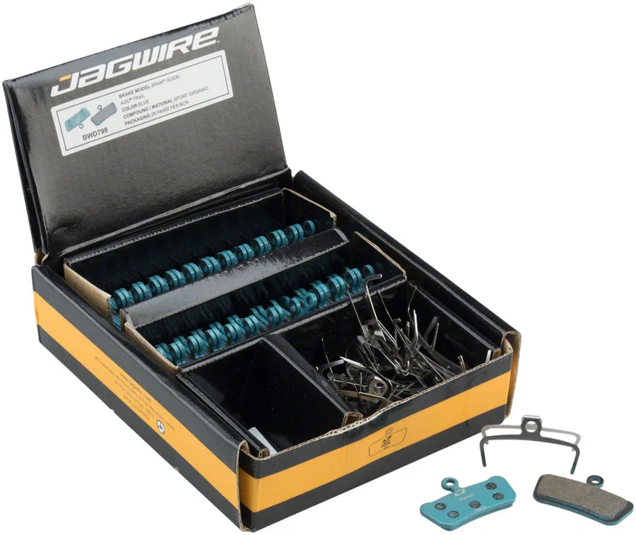 Sport Organic Disc Brake Pads SRAM Guide Ultimate RSC RS R Avid Trail - Steel Backed 25 Pair Bulk Pack - Bicycle Warehouse