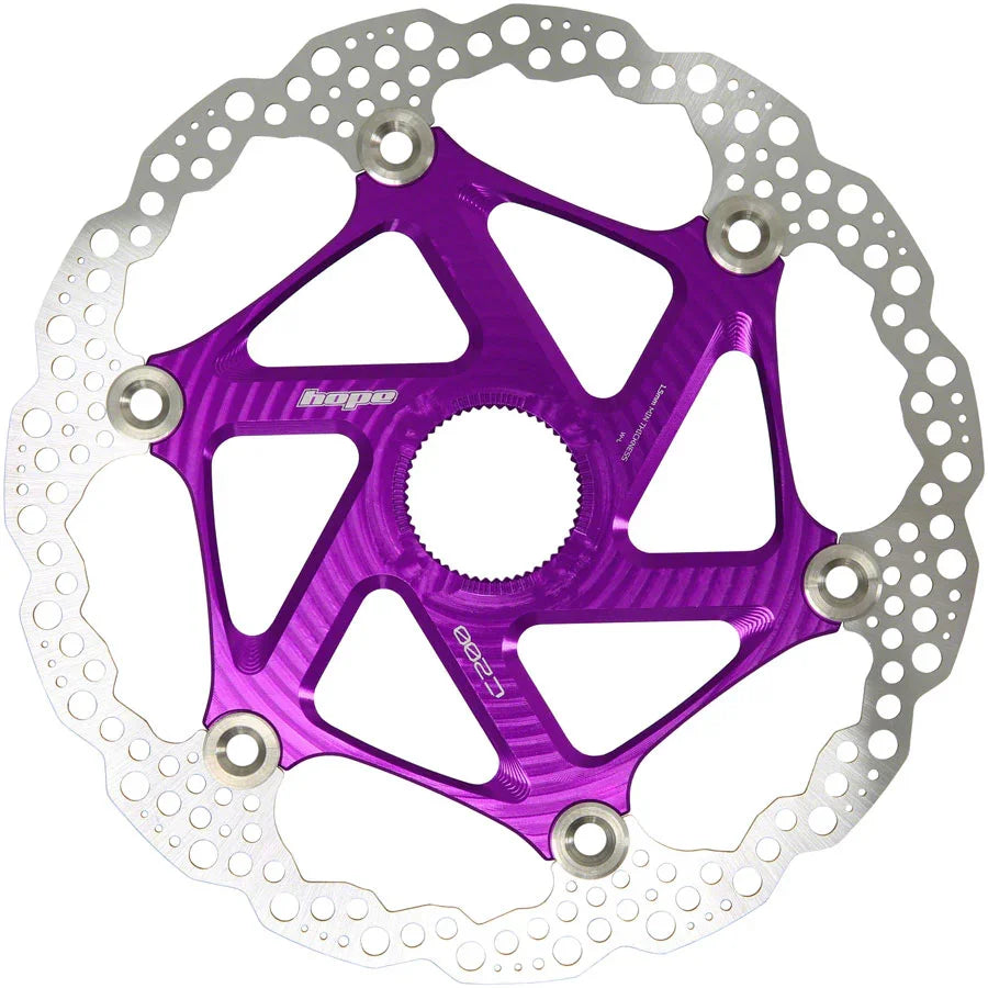 MTB Floating Centre-Lock Disc Brake Rotor - 200mm Center-Lock Purple - Bicycle Warehouse