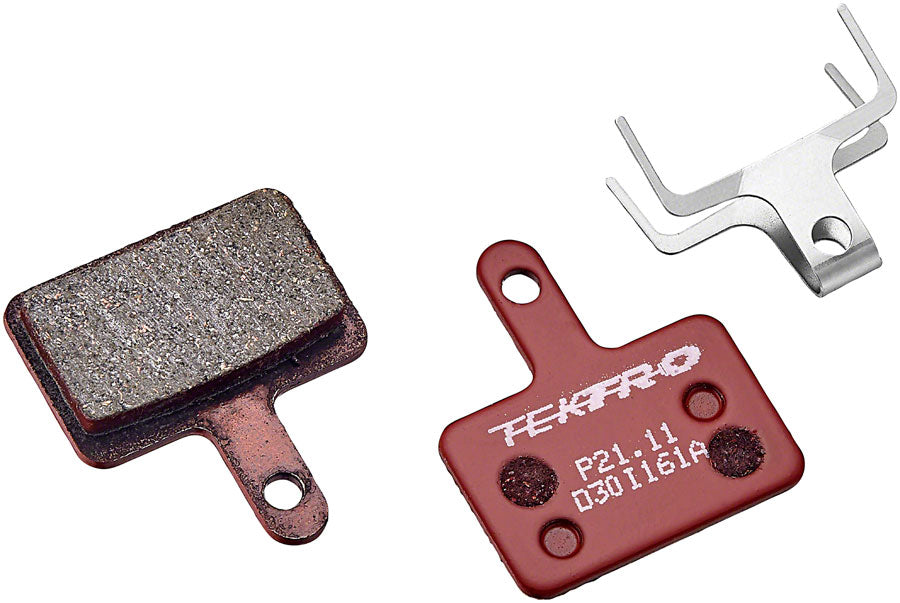 P21.11 Disc Brake Pads - Resin 5mm Thickness For Use With 2- Piston Caliper Red - Bicycle Warehouse