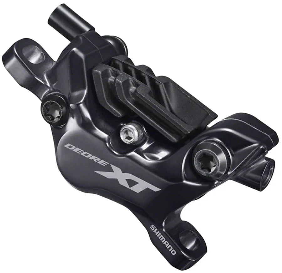 XT BR-M8120 Disc Brake Caliper - 4-Piston Post-Mount Metal Pads Fins BLK - Bicycle Warehouse