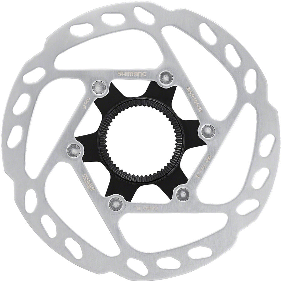 SM-RT64-SS Disc Brake Rotor External Lockring - 140mm Center Lock Silver - Bicycle Warehouse