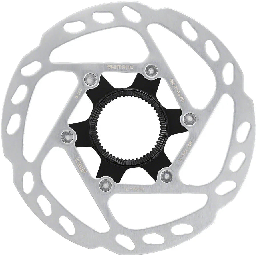 SM-RT64-SS Disc Brake Rotor External Lockring - 140mm Center Lock Silver - Bicycle Warehouse