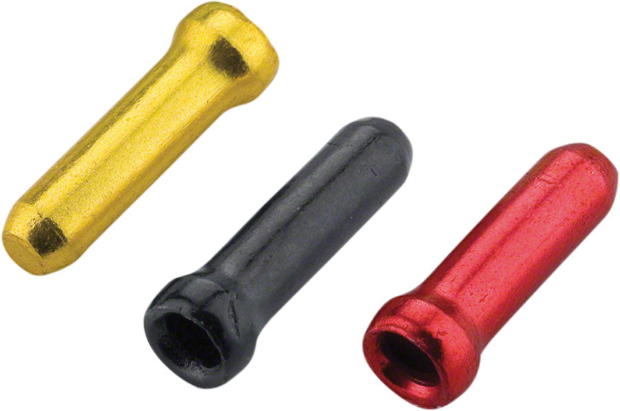 Cable End Crimps - 1.8mm Gold/Black/Red Bag of 90 - Bicycle Warehouse