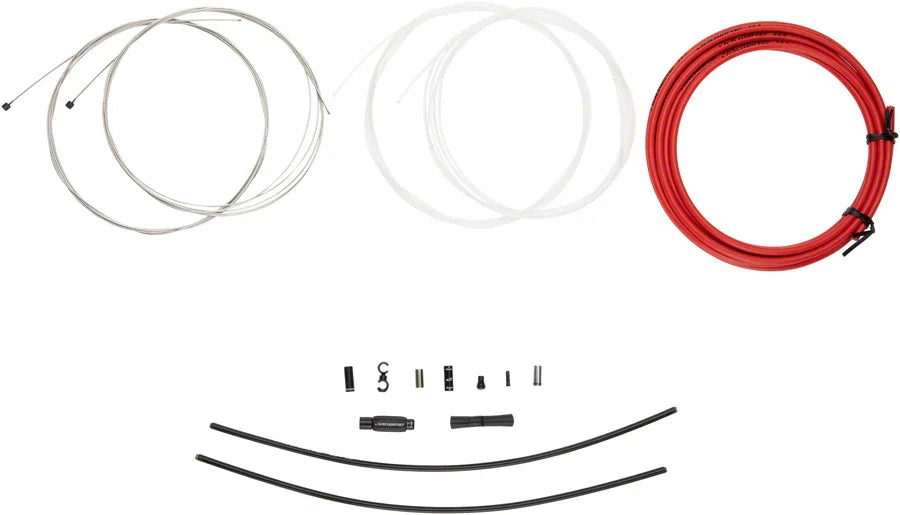 Elite Sealed Shift Cable Kit - SRAM/Shimano Ultra-Slick Uncoated Cables Red - Bicycle Warehouse