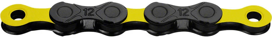 DLC 12 Chain - 12-Speed 126 Links Black/Yellow - Bicycle Warehouse