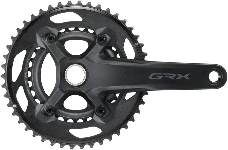GRX FC-RX610-2 Crankset - 165mm 12-Speed 46/30t 110/80 BCD Hollowtech II Spindle Interface BLK - Bicycle Warehouse