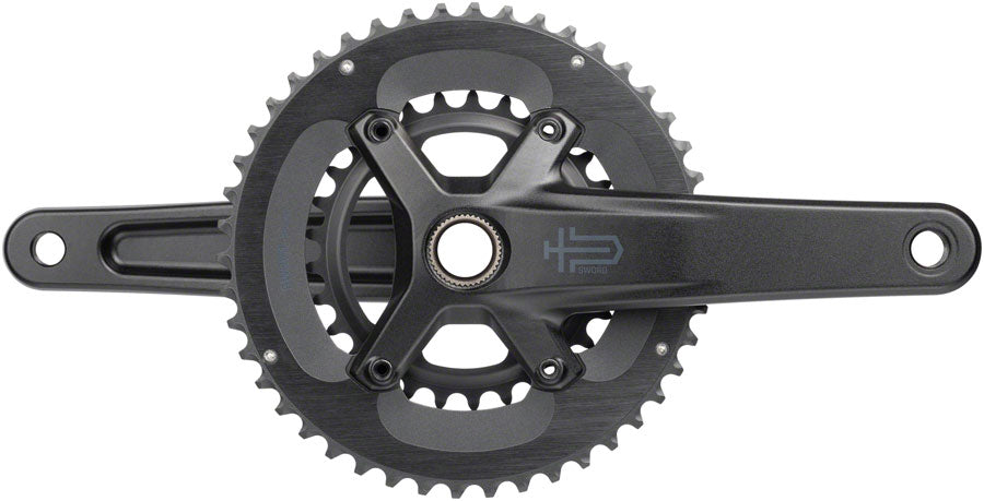 Sword 2x Crankset - 172.5mm 10-Speed 46/29t 110 Asym BCD 24mm Spindle BLK - Bicycle Warehouse