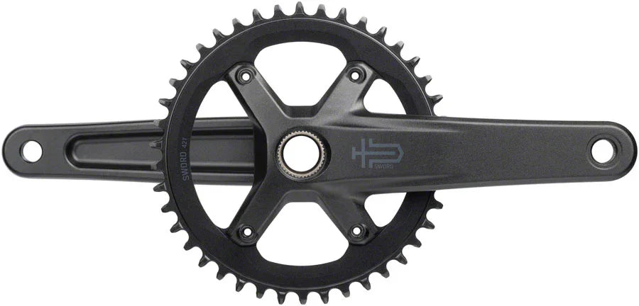 Sword 1x Crankset - 165mm 10-Speed 42t 110 Asym BCD 24mm Spindle BLK - Bicycle Warehouse