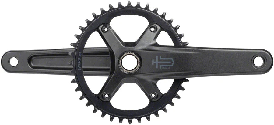 Sword 1x Crankset - 172.5mm 10-Speed 40t 110 Asym BCD 24mm Spindle BLK - Bicycle Warehouse
