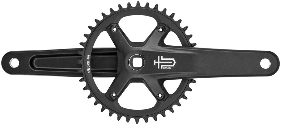 Sword BLK 1x Crankset - 170mm 9/10-Speed 40t 110 Asym BCD JIS Square Taper Spindle Interface BLK - Bicycle Warehouse