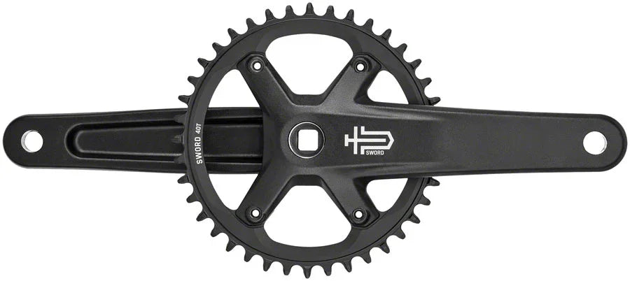 Sword BLK 1x Crankset - 172.5mm 9/10-Speed 40t 110 Asym BCD JIS Square Taper Spindle Interface BLK - Bicycle Warehouse
