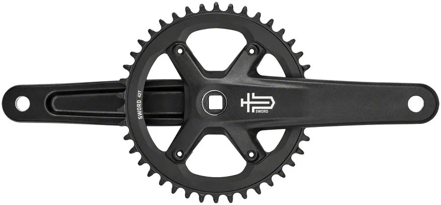 Sword BLK 1x Crankset - 170mm 9/10-Speed 42t 110 Asym BCD JIS Square Taper Spindle Interface BLK - Bicycle Warehouse