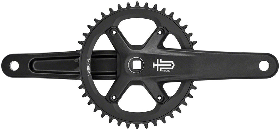 Sword BLK 1x Crankset - 172.5mm 9/10-Speed 42t 110 Asym BCD JIS Square Taper Spindle Interface BLK - Bicycle Warehouse