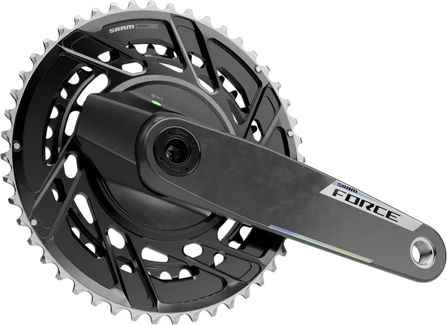 SRAM Force AXS Power Meter Crankset - 170mm 12-Speed 50/37t Thread Mount 8-Bolt PM Spider DUB Spindle Carbon E1 - Bicycle Warehouse
