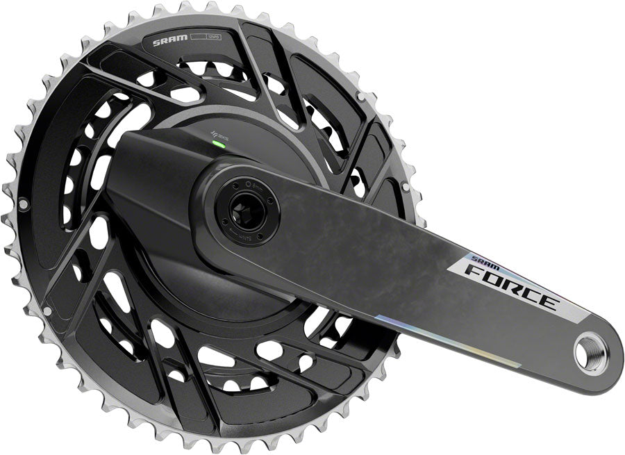 SRAM Force AXS Power Meter Crankset - 160mm 12-Speed 46/33t Thread Mount 8-Bolt PM Spider DUB Spindle Carbon E1 - Bicycle Warehouse