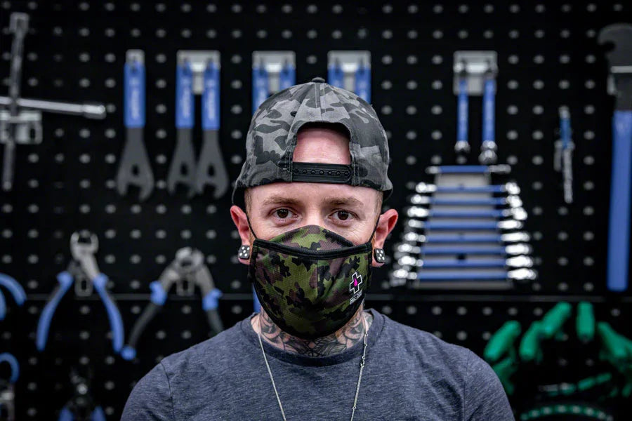 Reusable Face Mask - Woodland Camo Large - Bicycle Warehouse