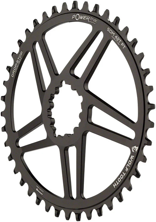 Elliptical Direct Mount Chainring - 38t SRAM Direct Mount 6mm Offset Drop-Stop Flattop Compatible BLK - Bicycle Warehouse