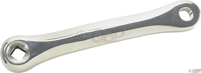 MS 175mm Left Low Profile Square Taper Crank Arm: Silver - Bicycle Warehouse