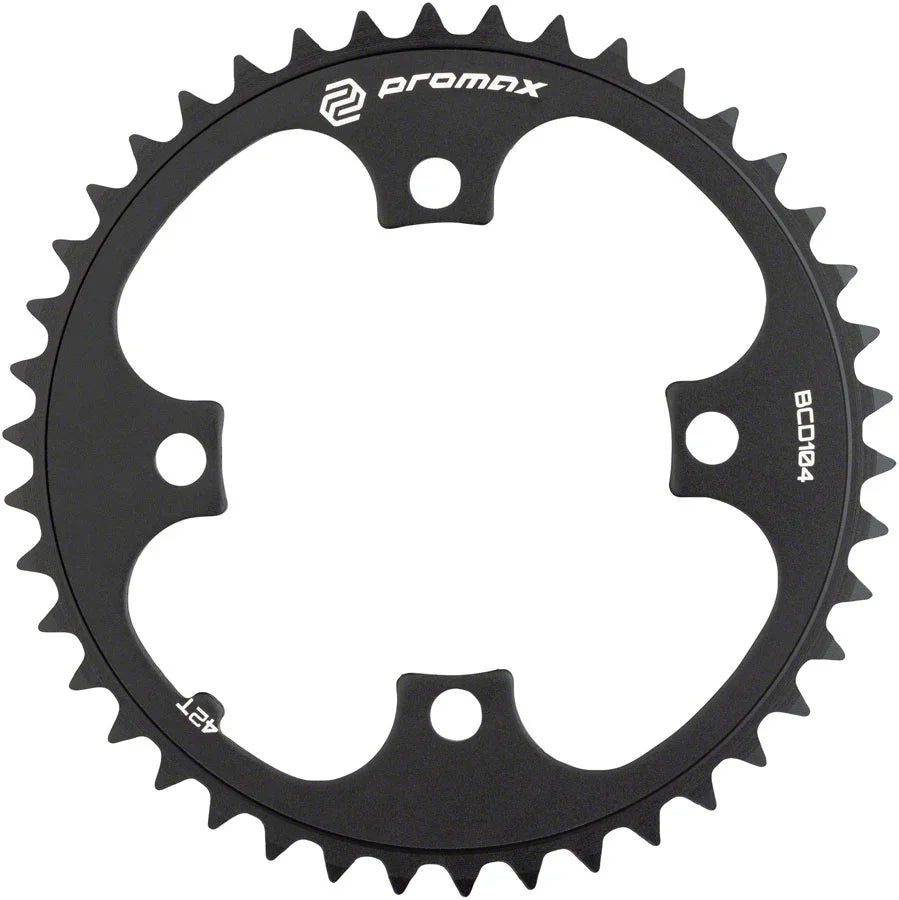4-Bolt Chainring - 42t 104 BCD Black - Bicycle Warehouse