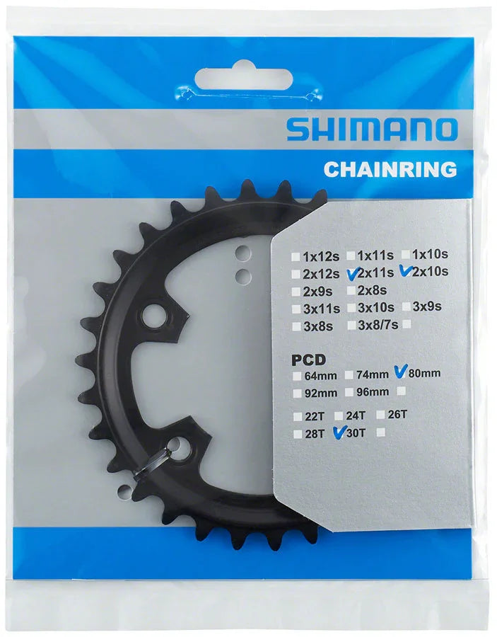 FC-RX600-10/11 Chainring - 30t 80mm BCD For 2x10 and 2x11 Black - Bicycle Warehouse