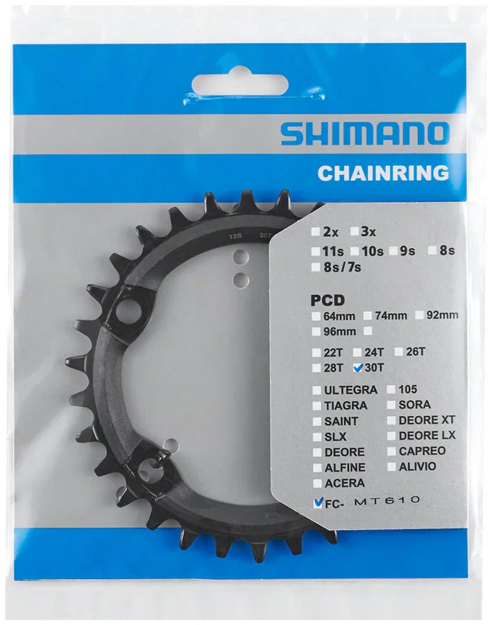 FC-MT610 Chainring - 30t 12-Speed Asymmetric 96 BCD Black - Bicycle Warehouse