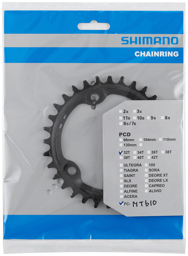 FC-MT610 Chainring - 32t 12-Speed Asymmetric 96 BCD Black - Bicycle Warehouse