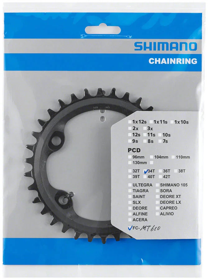 FC-MT610 Chainring - 34t 12-Speed Asymmetric 96 BCD Black - Bicycle Warehouse