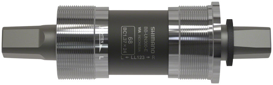 BB-UN300-E Bottom Bracket - English 68 x 122.5mm Spindle Square Taper JIS For E-Type Front Derailleur - Bicycle Warehouse
