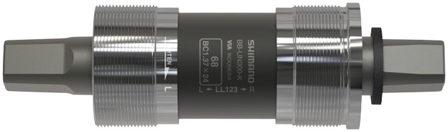 BB-UN300-K Bottom Bracket - English 68 x 122.5mm Spindle Square Taper JIS For Chain Case - Bicycle Warehouse