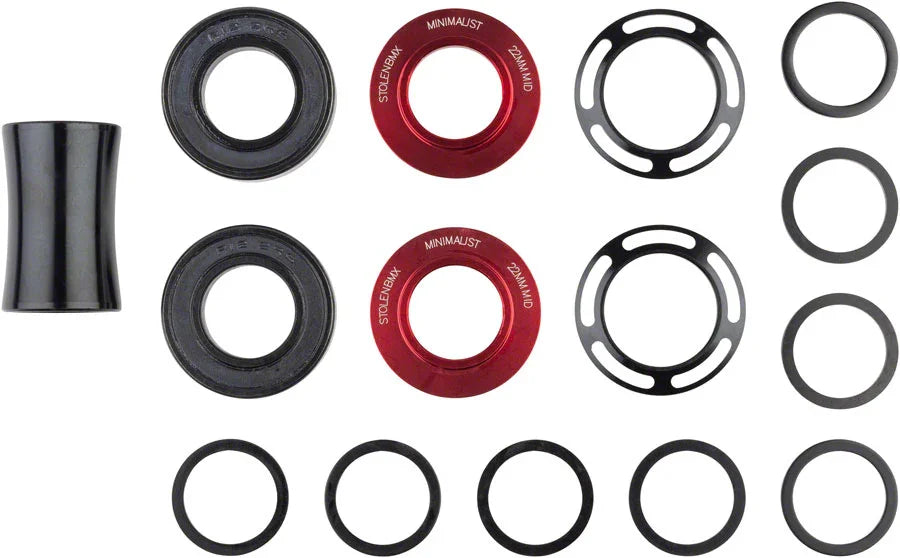 Minimalist Bottom Bracket - Mid 22mm Red - Bicycle Warehouse