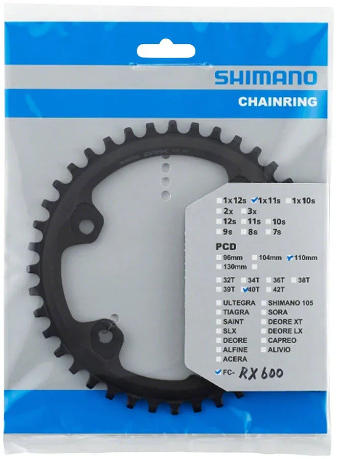 FC-RX600-1 Chainring - 40t 110mm BCD For 1x11 Black - Bicycle Warehouse