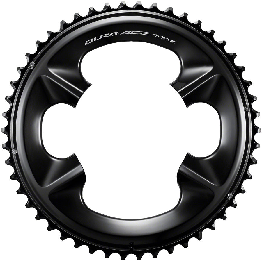 Dura-Ace FC-R9200 12-Speed Chainring - 50t Asymmetric 110 BCD BLK NK - Bicycle Warehouse