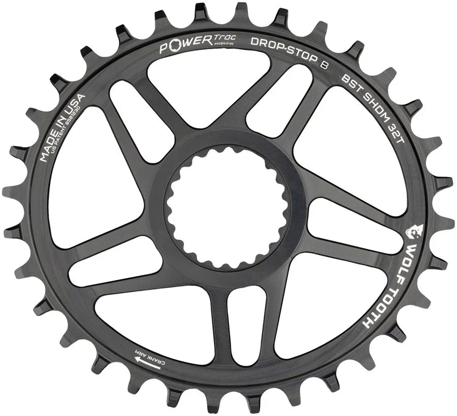 Elliptical Direct Mount Chainring - 32t Shimano Direct Mount Drop Stop B Boost 3mm Offset BLK - Bicycle Warehouse
