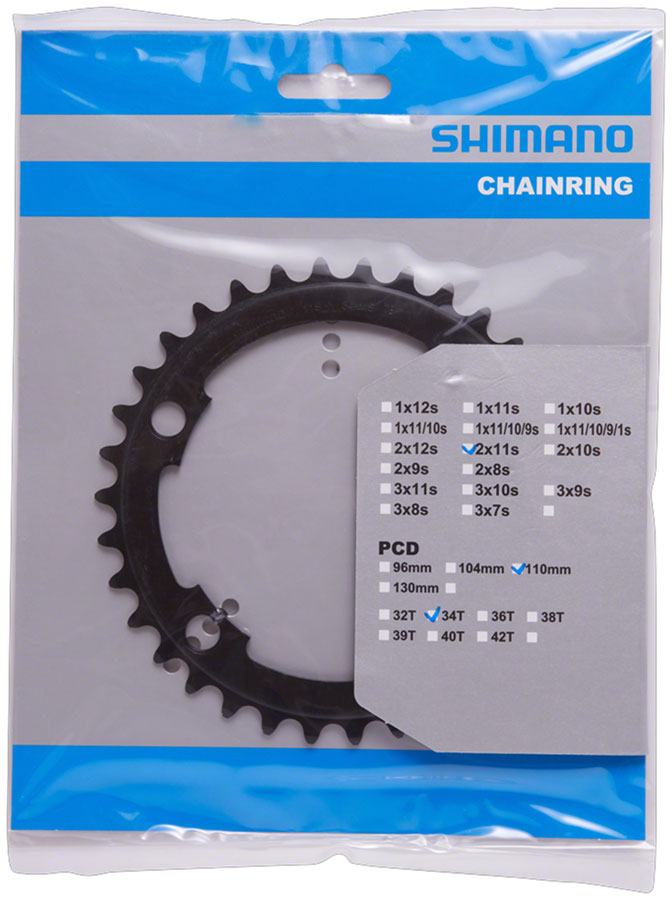 FC-RS510 Chainring - 34t Asymmetric 110mm BCD Black MS - Bicycle Warehouse