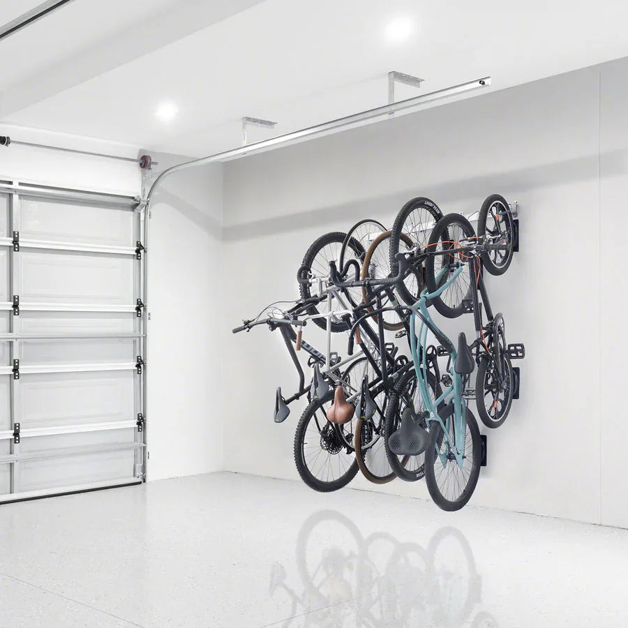 Delta Heavy Duty Track Rack Wall Mount Bike Rack - 6-Bike Silver - Bicycle Warehouse