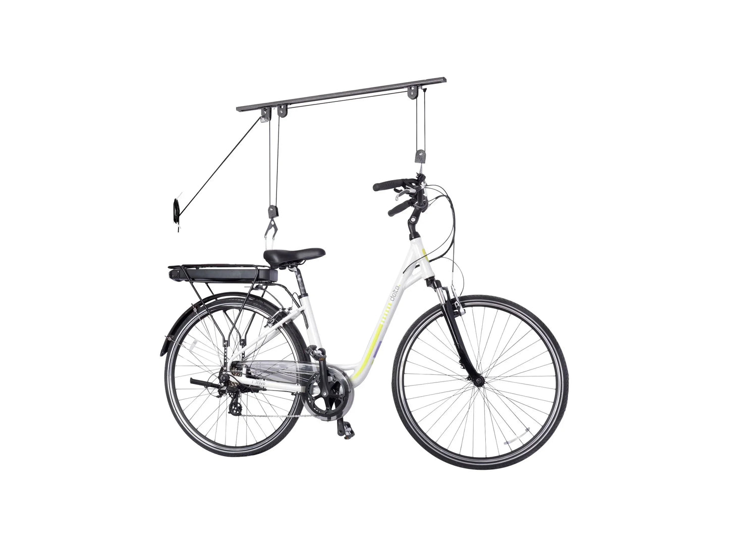 Delta Ceiling Hoist Pro Bike Storage Rack - 1-Bike Utility Straps Included - Bicycle Warehouse