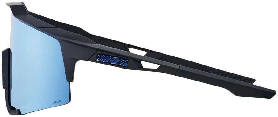 Speedcraft Sunglasses - Matte Black HiPER Blue Multilayer Mirror Lens - Bicycle Warehouse