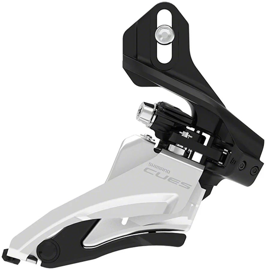 CUES FD-U4000-D Front Derailleur - 9/10-Speed Double Side Swing Direct Mount 36/40t Max BLK/Silver - Bicycle Warehouse