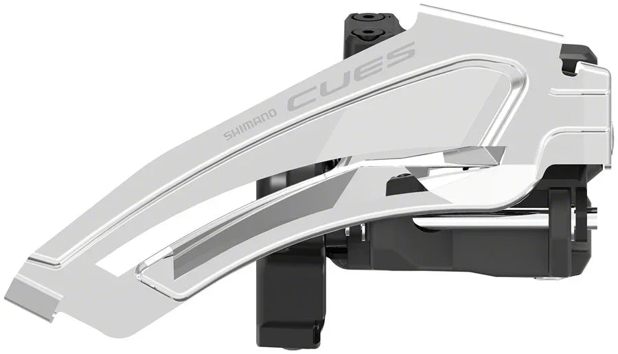 CUES FD-U6010-L Front Derailleur - 10/11-Speed Double Top-Swing Low Clamp Mount 40/46t Max BLK/Silver - Bicycle Warehouse