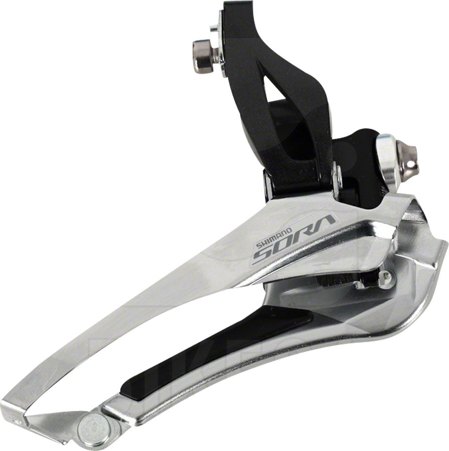 Sora FD-R3000 9-Speed Double Braze-On Front Derailleur only compatible Sora R3000 2x left shifter - Bicycle Warehouse