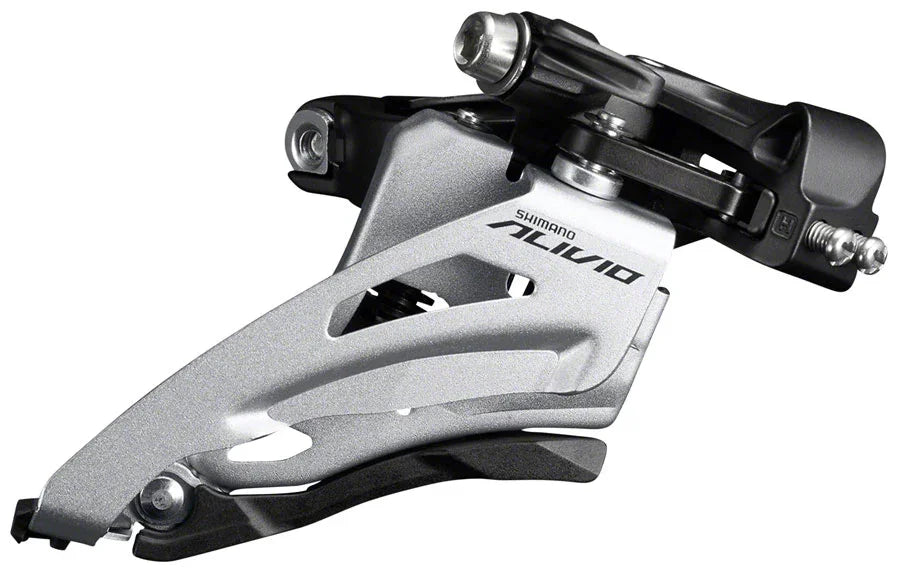 Alivio FD-M3120-M-B Front Derailleur - 2x9-Speed Side Swing Front Pull 34.9/31.8/28.6mm Clamp Band 36t Max - Bicycle Warehouse