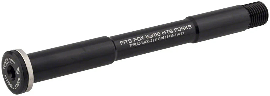 Front Thru Axle - FOX 15 x 110mm Black - Bicycle Warehouse