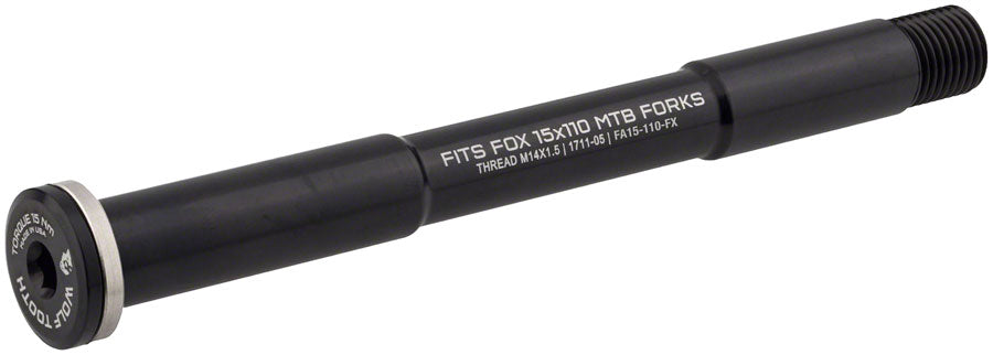 Front Thru Axle - FOX 15 x 110mm Black - Bicycle Warehouse