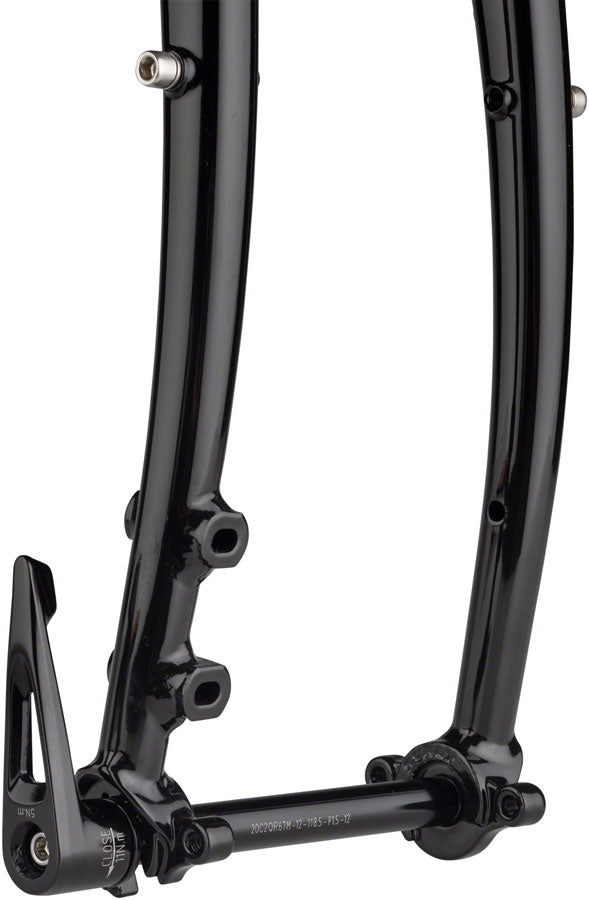 Disc Trucker Fork - 700c 1-1/8" Straight 100x12 mm Thru-Axle Steel Disc BLK - Bicycle Warehouse
