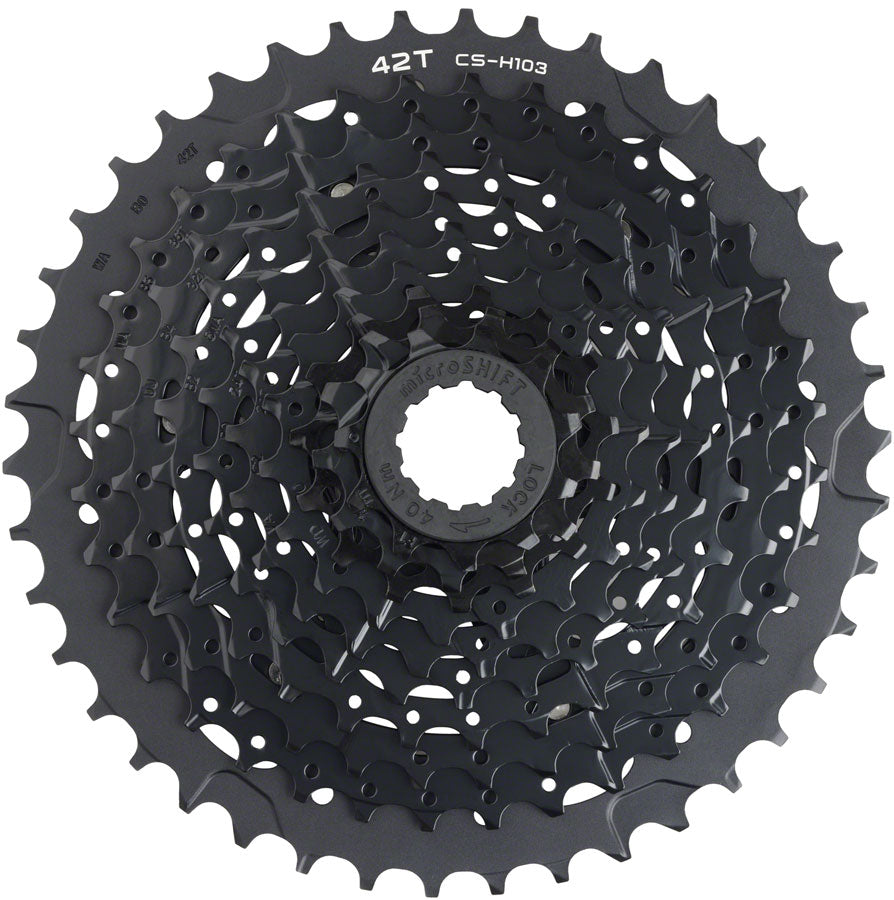 ADVENT X E-Series Cassette - 10 Speed 11-42t BLK ED Coated Alloy Outer Cog - Bicycle Warehouse