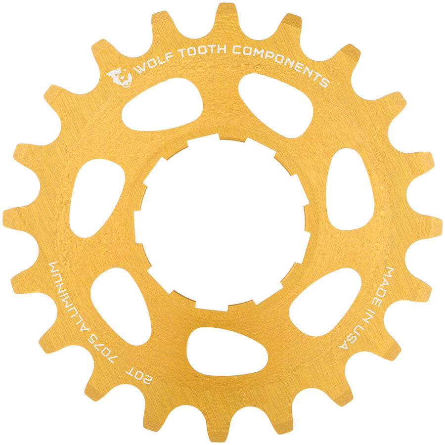 Single Speed Aluminum Cog - 20t Compatible with 3/32" Chains Gold - Bicycle Warehouse